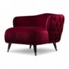 Crimson Dusk Armchair in deep red velvet with tufted back