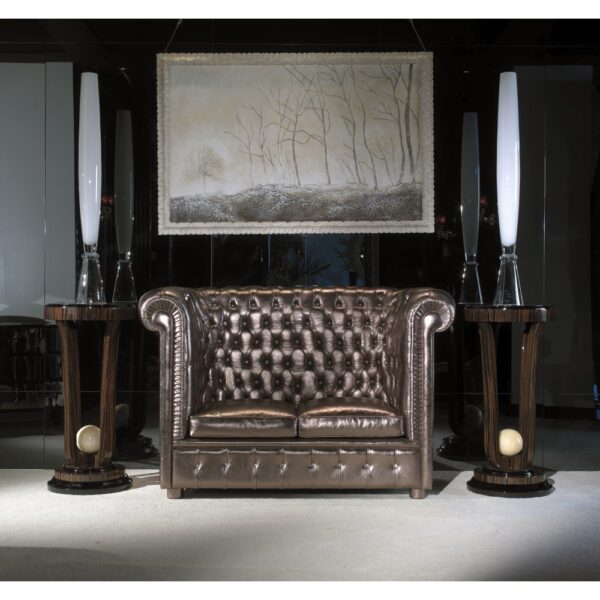 Deep button-tufted luxury sofa