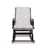 Traditional wooden rocking chair with cushioned seat