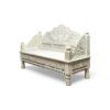 Exquisite carved daybed with vintage white finish and royal detailing