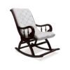 Classic Wooden Rocking Chair with tufted backrest