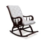 Classic Wooden Rocking Chair with tufted backrest