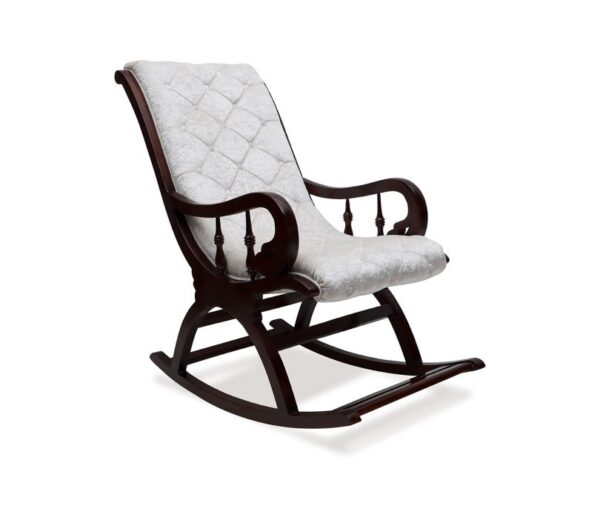 Classic Wooden Rocking Chair with tufted backrest