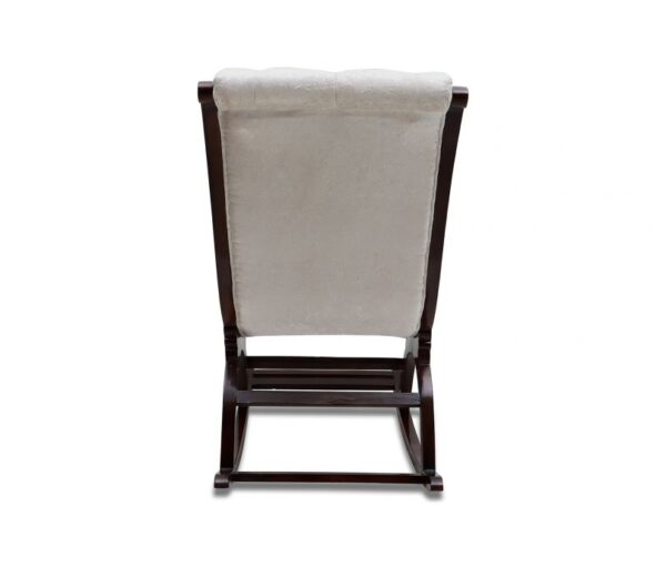 Antique style wooden rocker with upholstered backrest