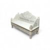 Royal Maharaja Daybed with intricate hand-carved wooden details and white finish