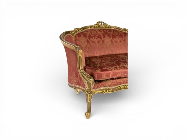 Antique-inspired Louis XV Carved Settee with cabriole legs