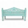 Comfortable carved wooden sofa with a refreshing mint green color and classic design