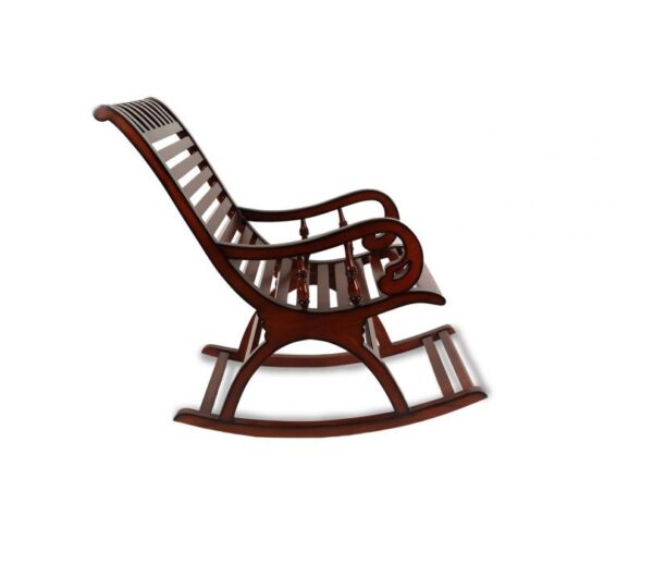 Elegant slatted back wooden chair for living room or reading corner