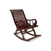 Handcrafted hardwood rocking chair with slatted seat and smooth finish