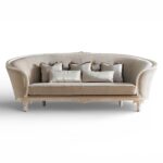 Victorian carved sofa with scroll arms and cabriole legs