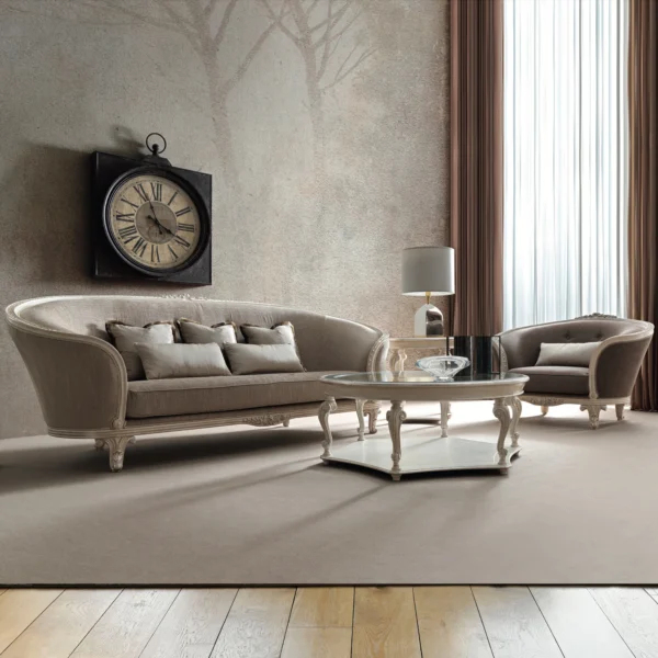 Imperial Victorian Sofa with carved wood details