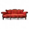 Victorian carved sofa with scroll arms and cabriole legs