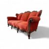 Elegant scarlet upholstered sofa for traditional interiors