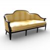 Classic marigold upholstered sofa with wooden frame