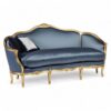 Side angle of Baroque Louis XV Sofa with hand-carved details