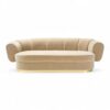Luxe Channelled Sofa with plush fabric and golden accent base