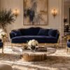 Vintage French sofa with hand carving
