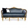Luxurious Louis XV-style sofa in gold and navy velvet
