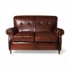 Classic Leather Loveseat in vintage brown upholstery