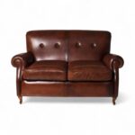 Classic Leather Loveseat in vintage brown upholstery