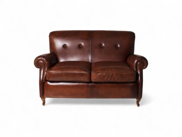 Classic Leather Loveseat in vintage brown upholstery