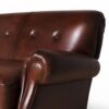 Luxury top-grain leather loveseat in classic vintage style