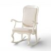 Classic White Rocking Chair with cushioned seat and backrest