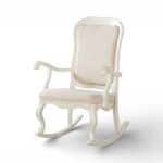Classic White Rocking Chair with cushioned seat and backrest
