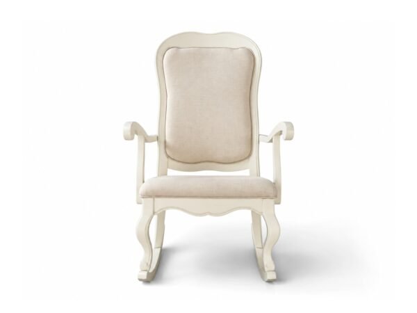 Classic White Rocking Chair with cushioned seat and backrest