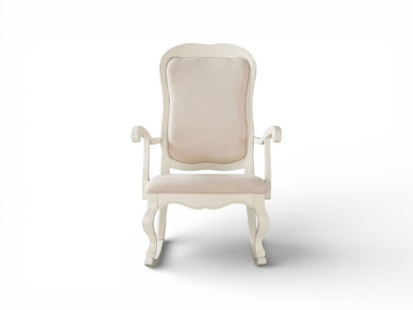 Classic White Rocking Chair with cushioned seat and backrest