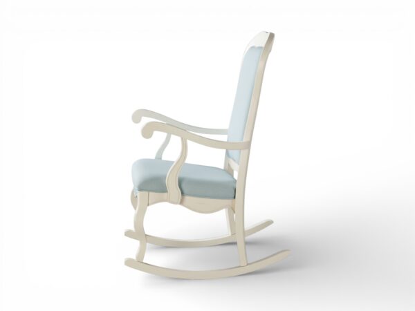 Classic White Rocking Chair with cushioned seat and backrest