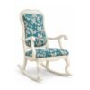 Classic White Rocking Chair with cushioned seat and backrest