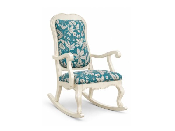 Classic White Rocking Chair with cushioned seat and backrest