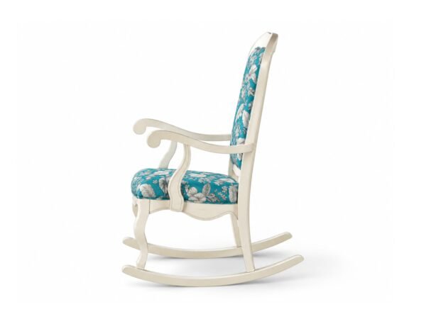Classic White Rocking Chair with cushioned seat and backrest