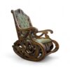 Vintage-inspired wooden rocker with padded seat and backrest