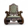 Elegant baroque-style rocking chair with olive green cushion