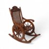 Wooden rocking chair with wheel-style side panels