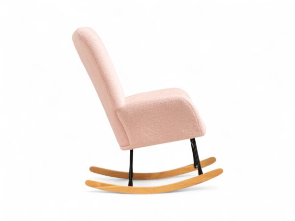 Cloud Comfort Rocker with a sleek metal frame and a wooden base
