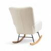 Modern cushioned rocker chair in pink and ivory