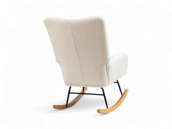 Modern cushioned rocker chair in pink and ivory