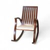 Traditional rocking chair with high slatted backrest