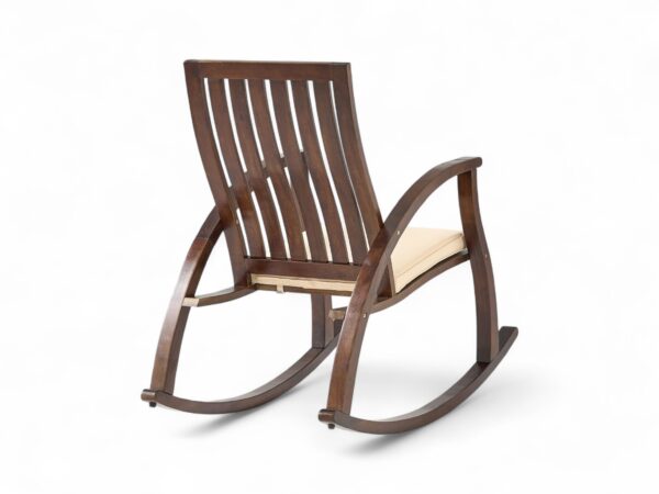 Elegant rocker with curved arms and solid base