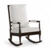Wooden Spindle Rocking Chair with cushioned seat and backrest