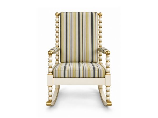 Wooden Spindle Rocking Chair with cushioned seat and backrest