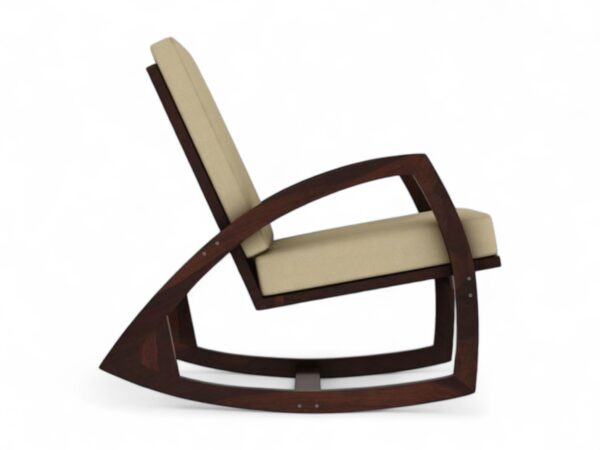Contemporary wooden rocking chair with sleek curved frame