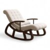 Luxe Recline Rocker with tufted upholstery and dark wood base