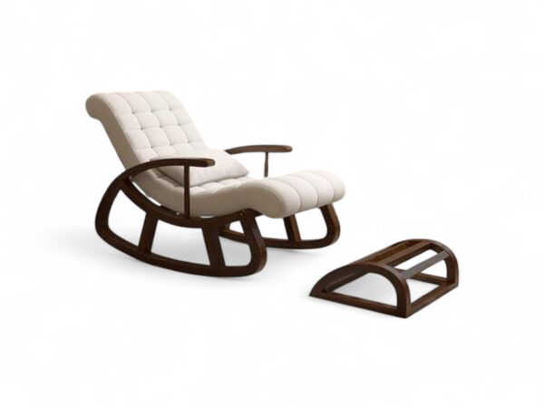 Reclining tufted rocker chair for modern living room comfort