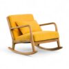 Vibrance Lounge Rocker with yellow cushion and wooden frame