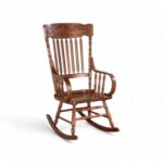Victorian Spindle Rocker in solid wood with carved top rail