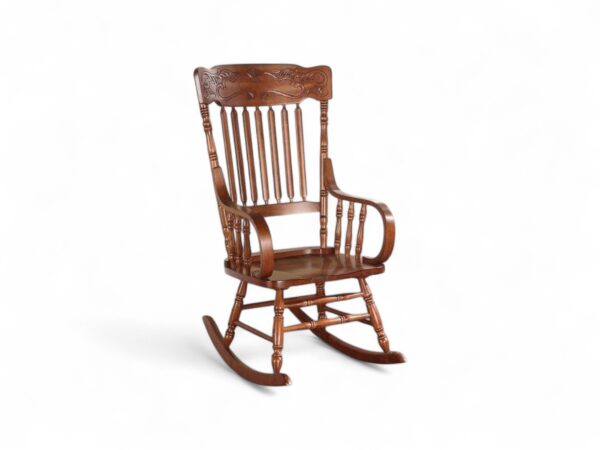 Victorian Spindle Rocker in solid wood with carved top rail